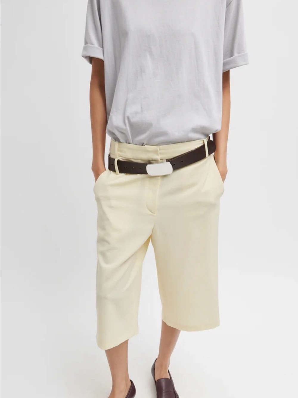 Tibi Tropical Wool Short Ivory 12 - Picture 5 of 7